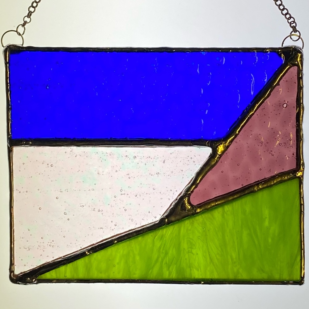 Hand Made “Abstract Horizon” Stained Glass